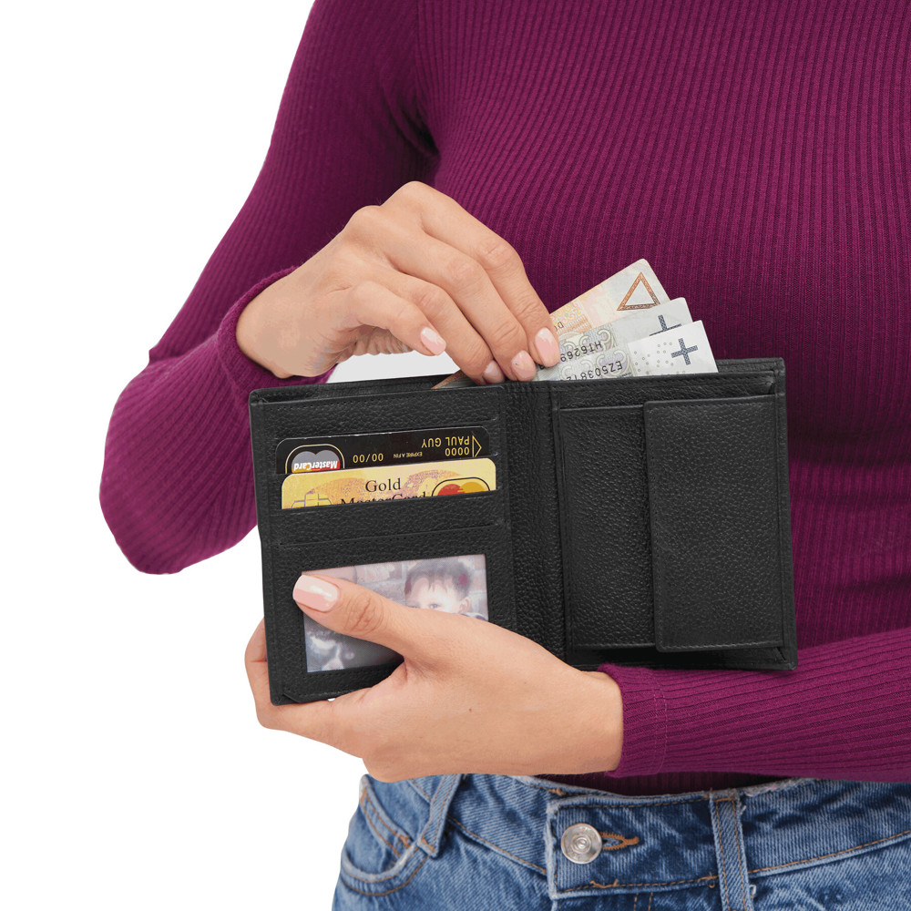 MESSINA - Portemonnee van echt leer – staand formaat