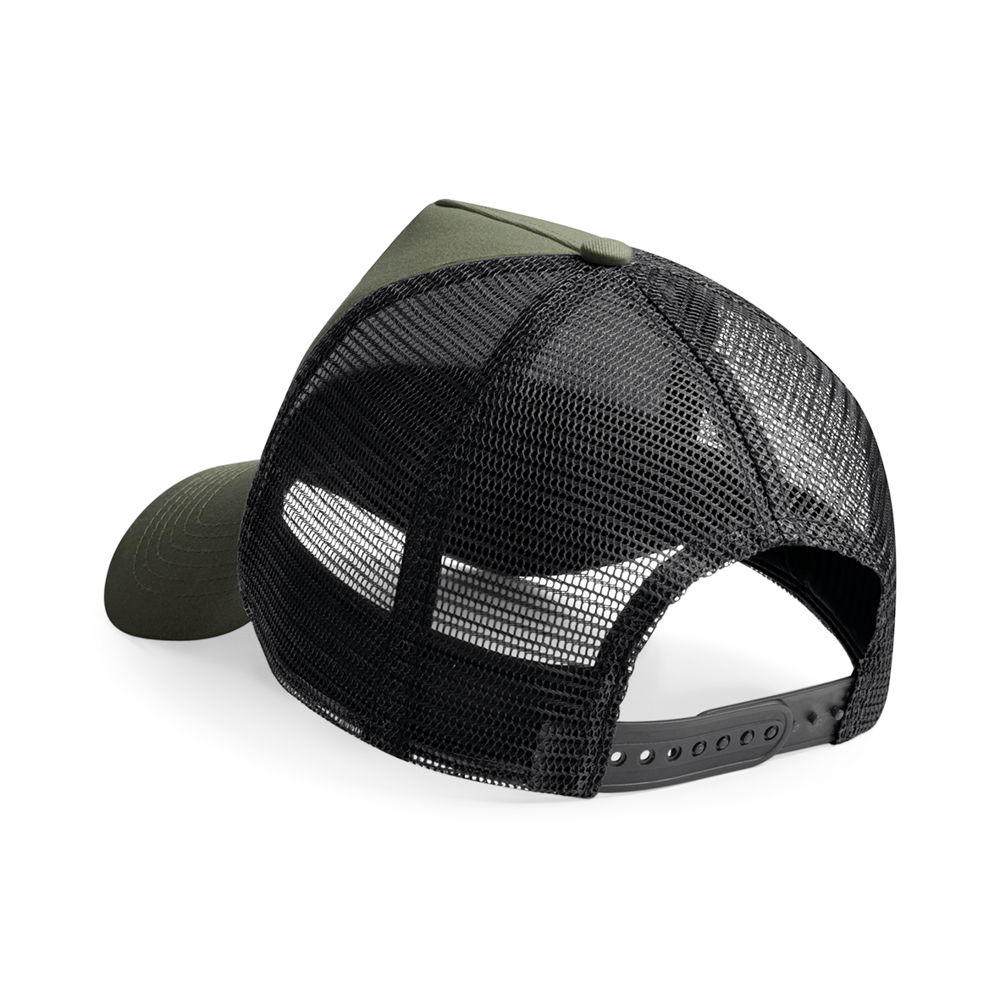 B640B - Kinderpet in mesh, verstelbaar aan de achterkant. - Olive Green / Black