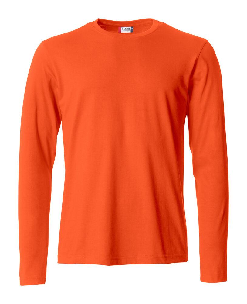 Clique - Basic-T L/S - Diep-oranje