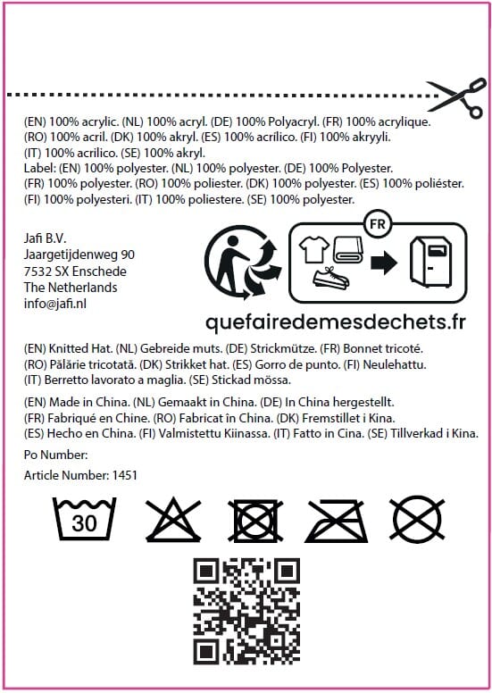 Gebreide muts met label