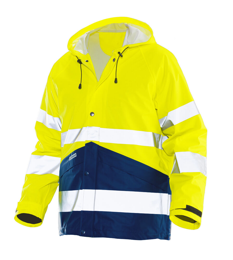 Jobman - 1566 Hi-Vis Raincoat - Geel/Navy