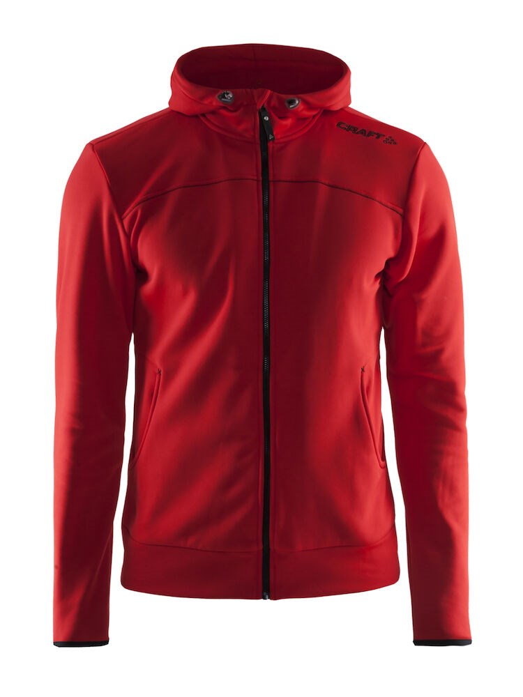 Craft - Leisure Full Zip Hood M Bright Red/Black/Grey Melange 3XL
