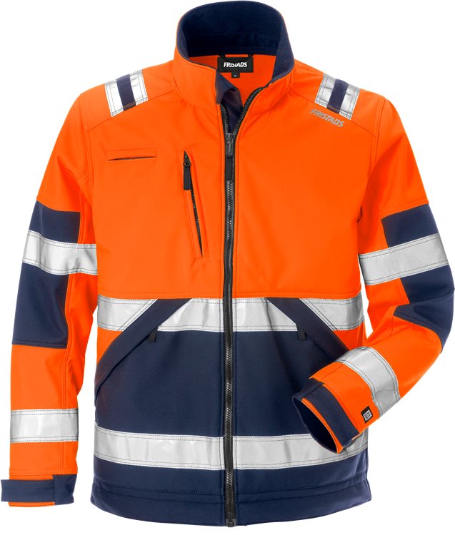 High vis softshelljack klasse 2 4083 WYH - Hi-Vis oranje/marineblauw