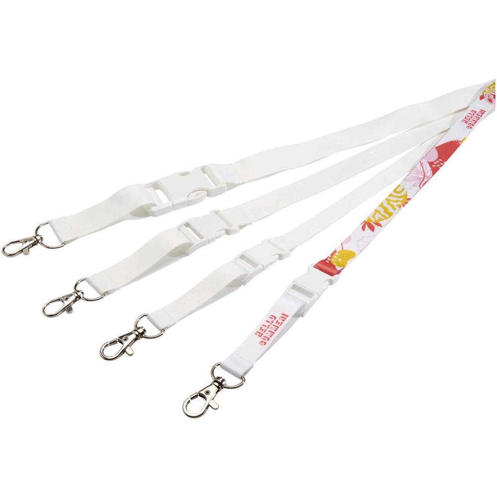 Balta sublimatie lanyard met safety breakaway sluiting en gesp