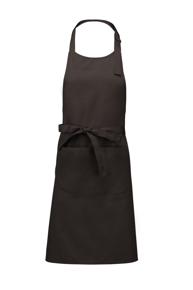 K885 - Katoenen schort met zak - Chocolate