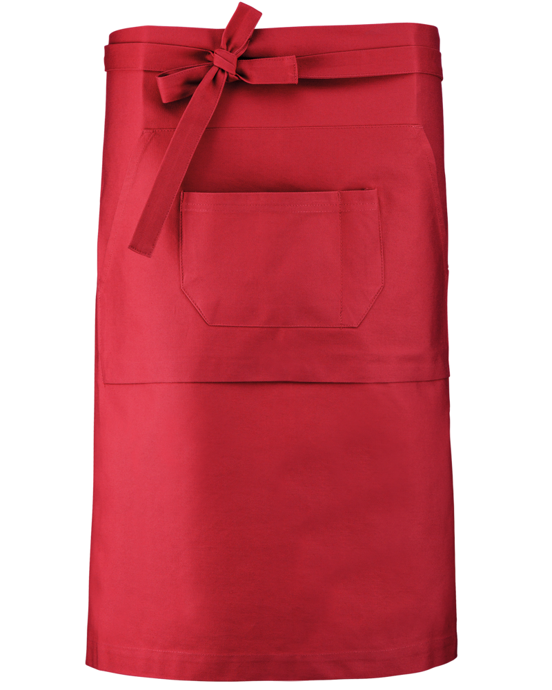 K887 - Katoenen lang schort - Red