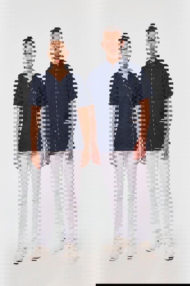 WK506C - Damesblouse in polykatoen met drukknopen