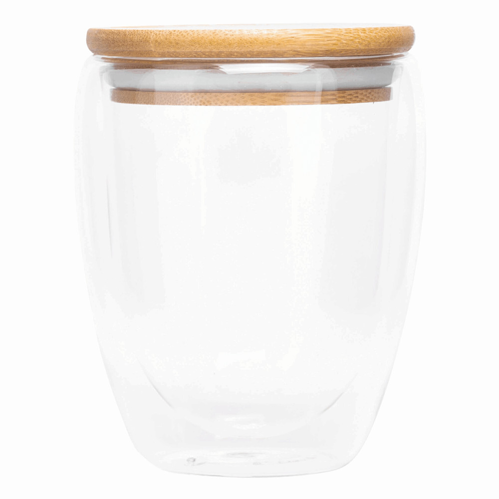 BAMBOO ART M - Dubbelwandig glas, inhoud ca. 350 ml.
