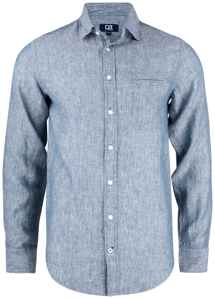 Cutter & Buck - Summerland Linen Heren - Denim Mélange