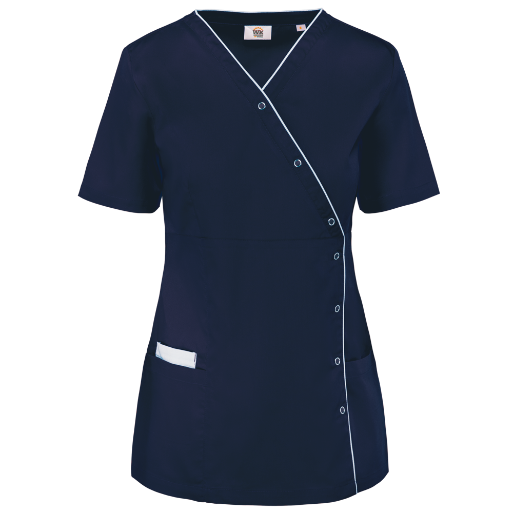 - Damesblouse in polykatoen met drukknopen - navy