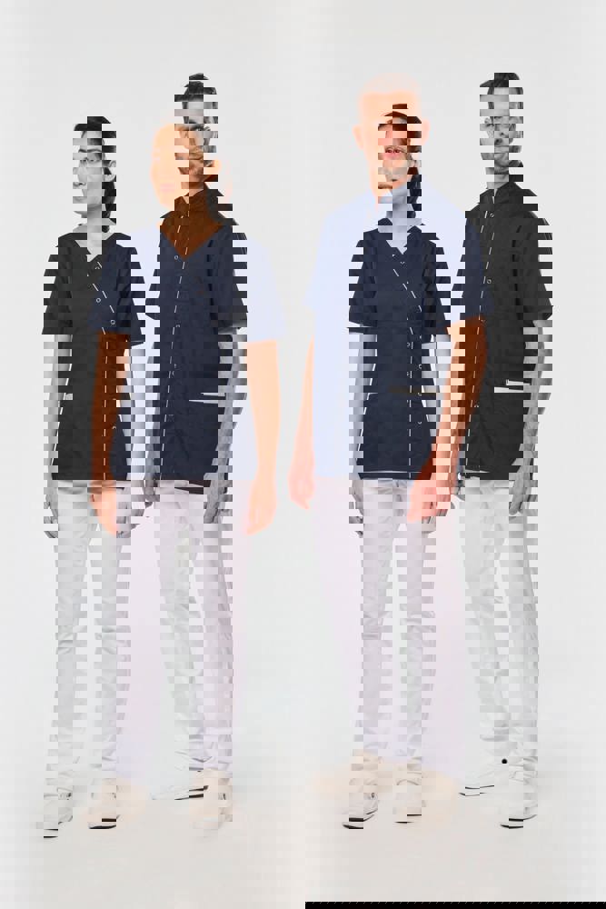 WK505C - Herenoverhemd in polykatoen met drukknopen