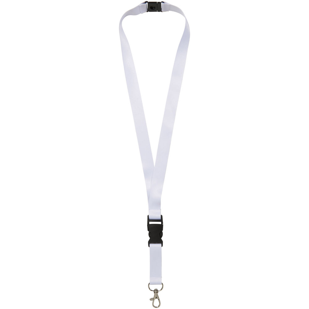 Balta sublimatie lanyard met safety breakaway sluiting en gesp