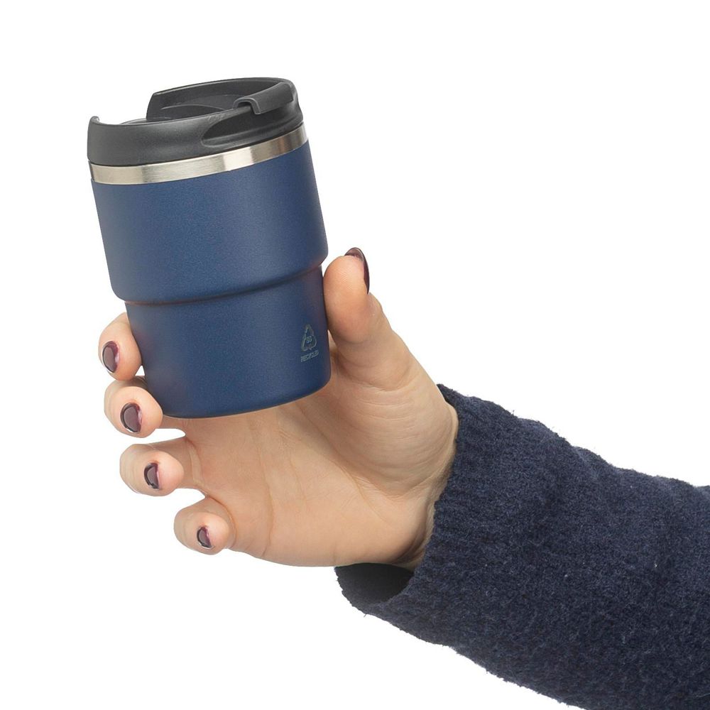 ?Gerecycled roestvrijstalen dubbelwandige drinkbeker (175 ml) Oli