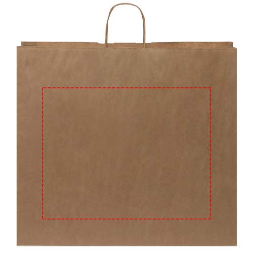 Papieren tas 90-100 g/m2 gemaakt van kraftpapier met gedraaide handgrepen - 49,5 x 14 x 44 cm