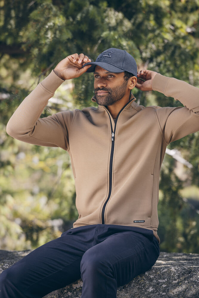 Cutter & Buck - Pemberton Cardigan Full Zip Heren Khaki 4XL