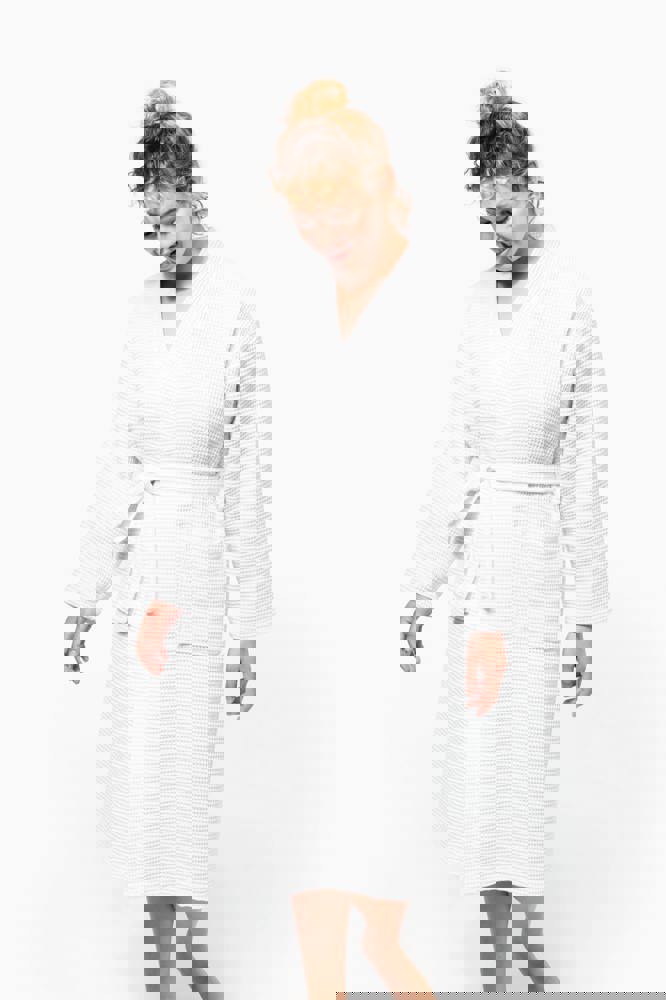 K122C - Kimono Badjas Honinggraatstructuur