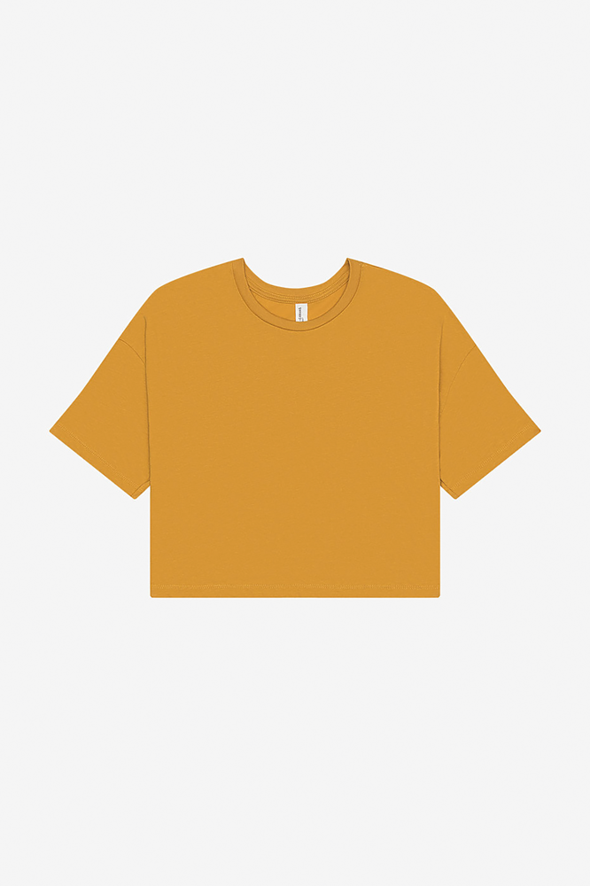 BE6482 - Cropped dames-T-shirt - Mustard