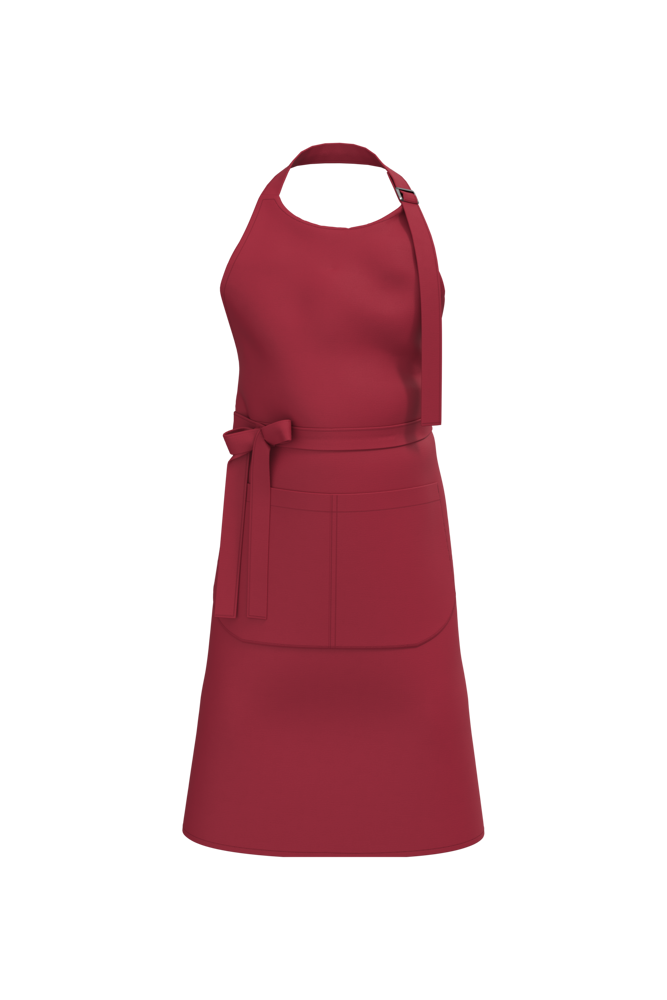 K8007 - Schort met zak van biologisch katoen - Hibiscus Red