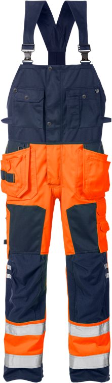 High vis Amerikaanse overall klasse 2 1014 PLU - Hi-Vis oranje/marineblauw