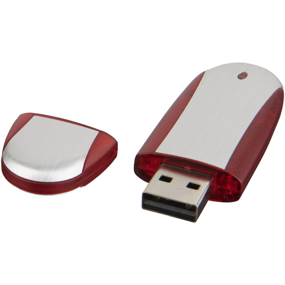 Oval USB - Rood, Zilver