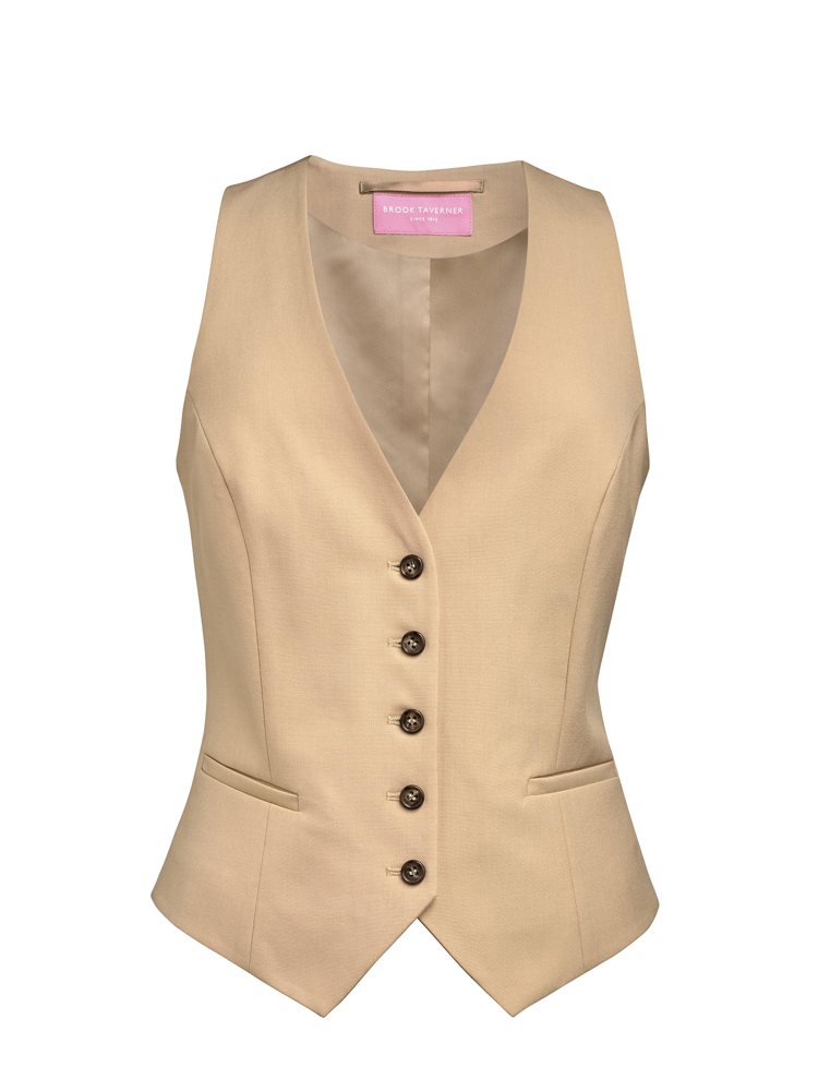 BT2391 - Damesgilet Béatrice, getailleerde snit - Sand