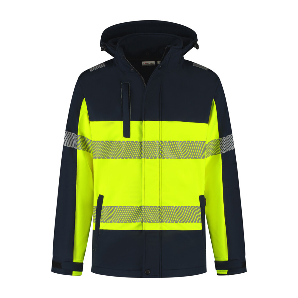 Santino Softshell Jacket Hinto - Real Navy / Fluor Yellow