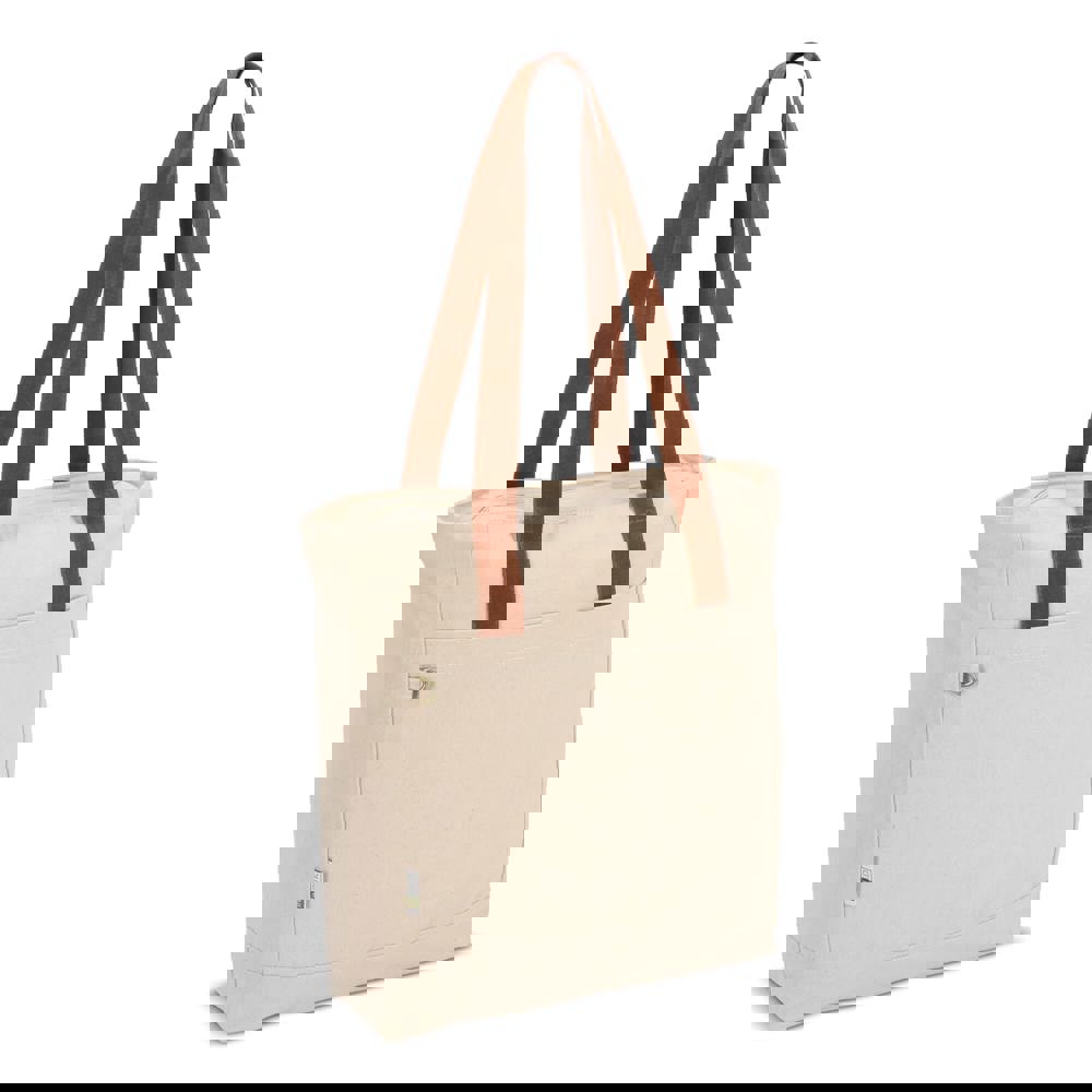 InSideOut Reuuz Canvas Draagtas 33 x 42 x 10 cm - Ecru / Bruin