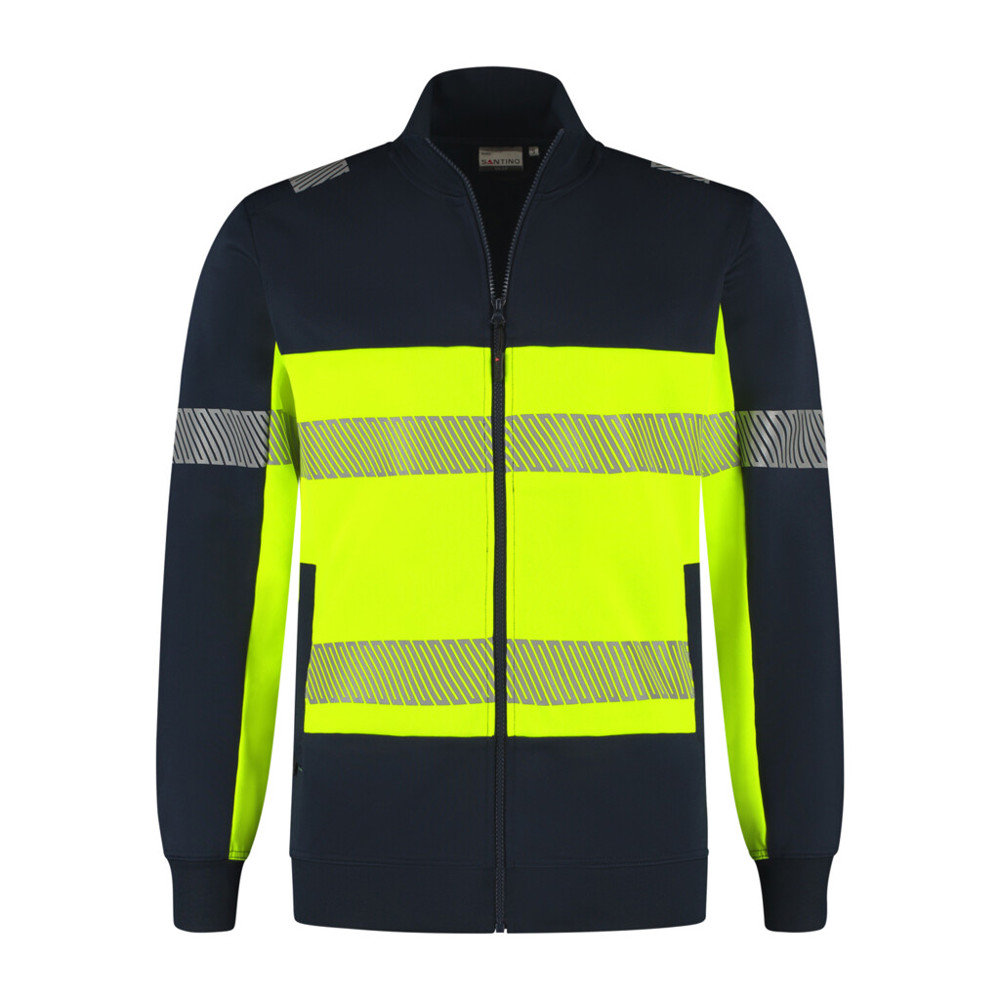 Santino Sweatvest Hugo - Real Navy / Fluor Yellow