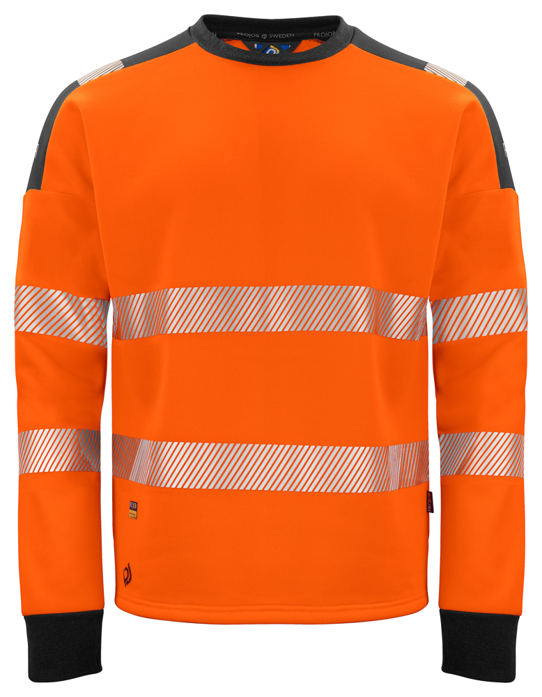 6108 SIGNALISATIESWEATER RONDE HALS EN ISO 20471 KLASSE 3 - Oranje/Zwart