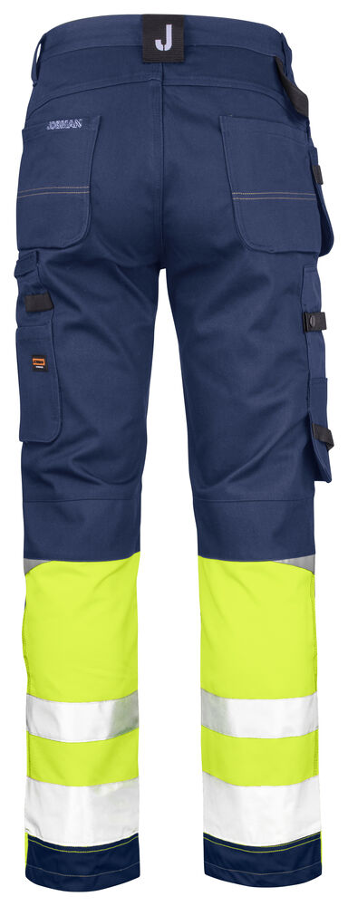Jobman - 2297 Hi-Vis Trousers Cotton HP Navy/Geel C54