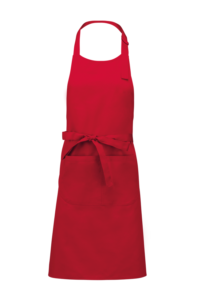 K885 - Katoenen schort met zak - Red