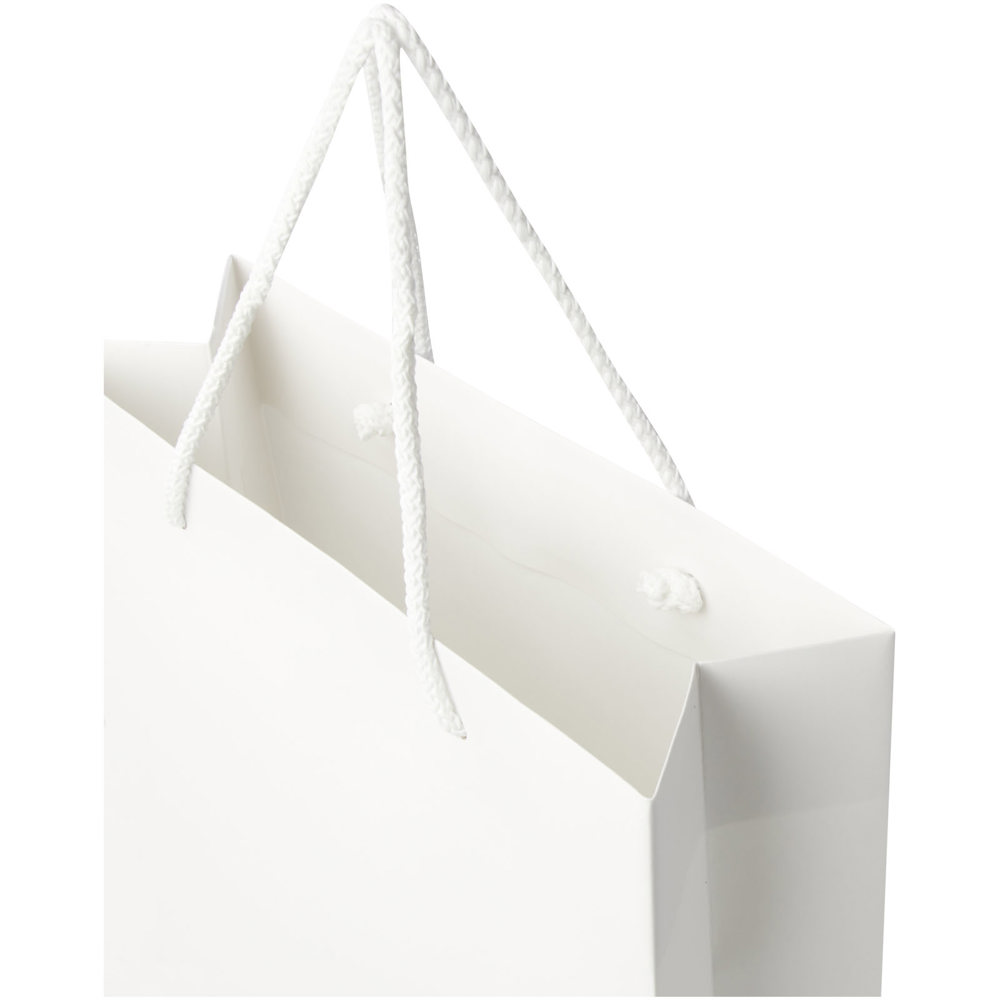 Handgemaakte 170 g/m2 integra papieren tas met PP woven handgrepen - 24 x 9 x 36 cm