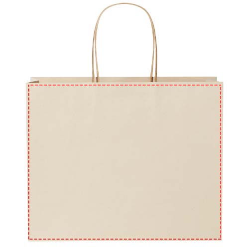 Papieren tas 150 g/m2 gemaakt van landbouwafval met gedraaide handgrepen - 31 x 12 x 25 cm
