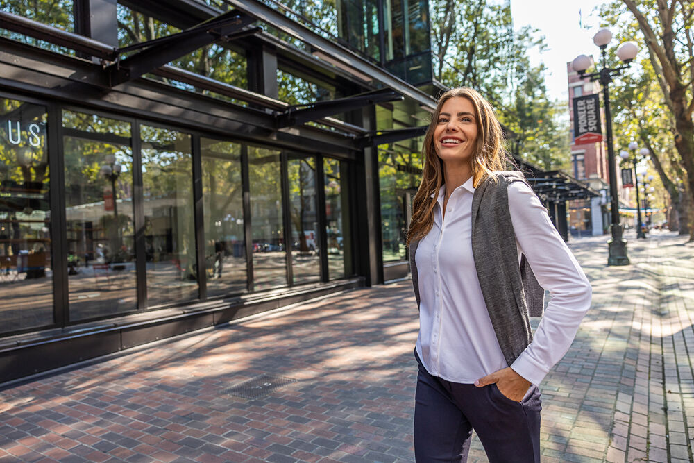 Cutter & Buck - Advantage Shirt Dames Beige XL
