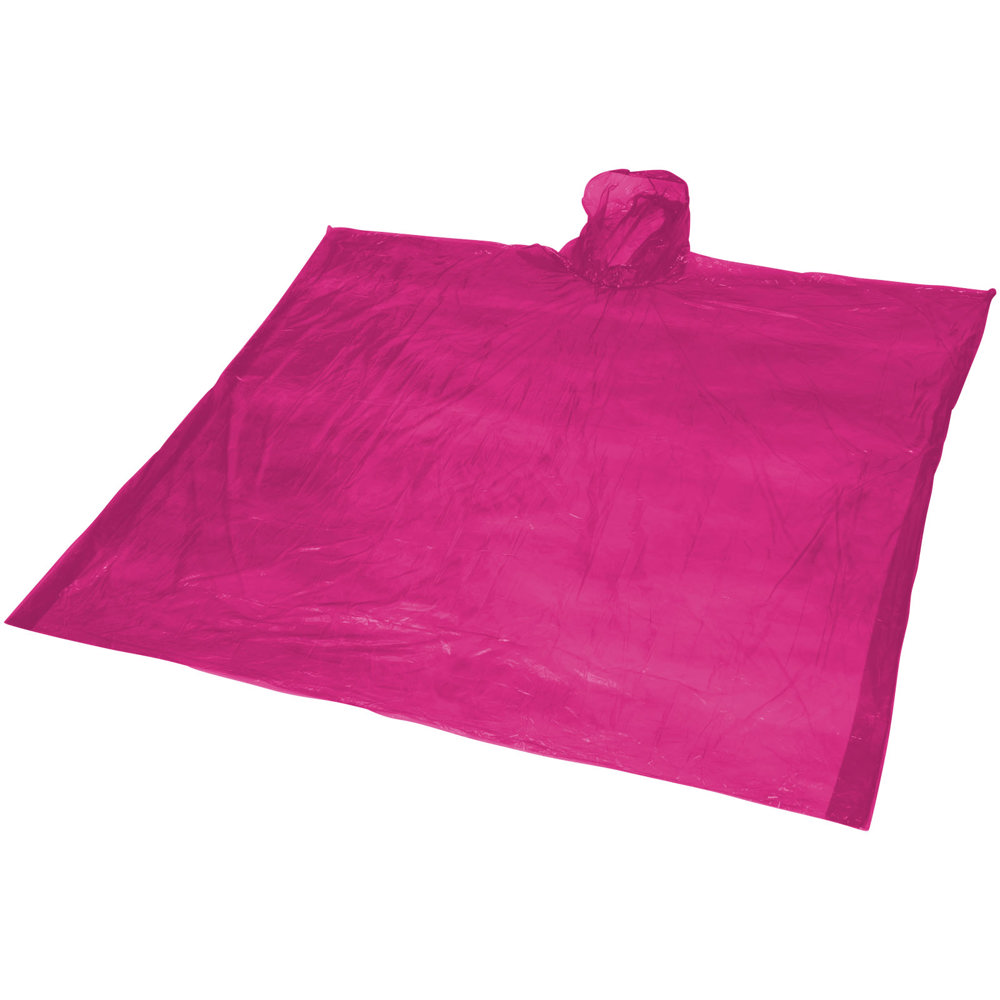 Ziva wegwerp regenponcho met opbergtasje - roze