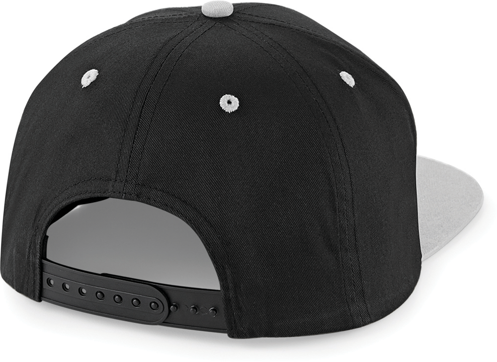 B610C - 5 Panel Contrast Snapback Cap - Black / Grey