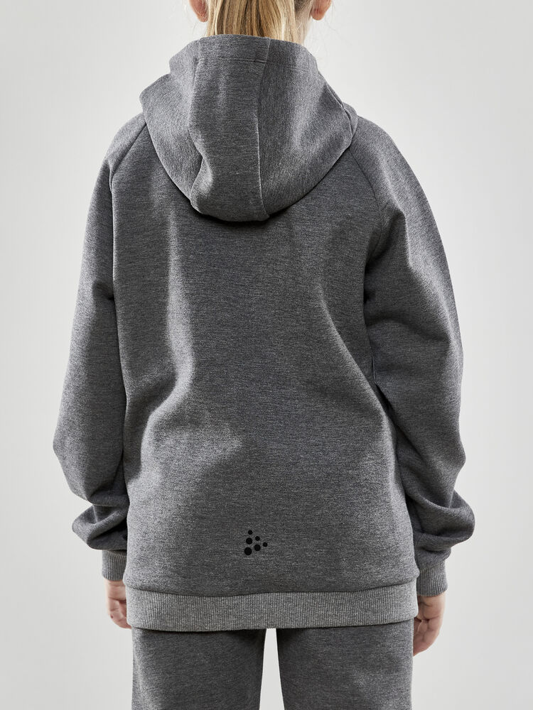 Craft - CORE Soul Full Zip Hood Jr Dk Grey Melange 158/164