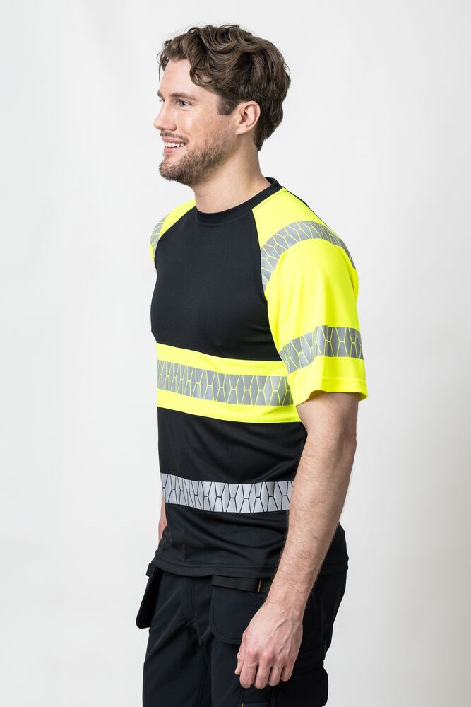Jobman - 5226 T-shirt Hi-Vis Zwart/Geel XL
