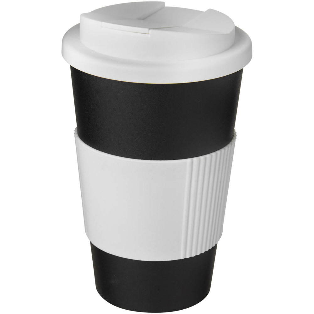 Americano® 350 ml geïsoleerde beker met handvat - Zwart, Wit