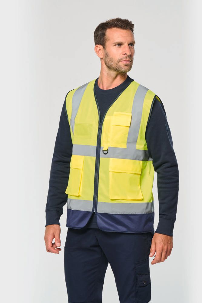 WK618 - Gerecycled HI-VIZ VEILIGHEIDSHESJE met rits