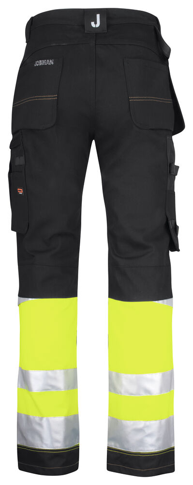 Jobman - 2297 Hi-Vis Trousers Cotton HP Zwart/Geel C52