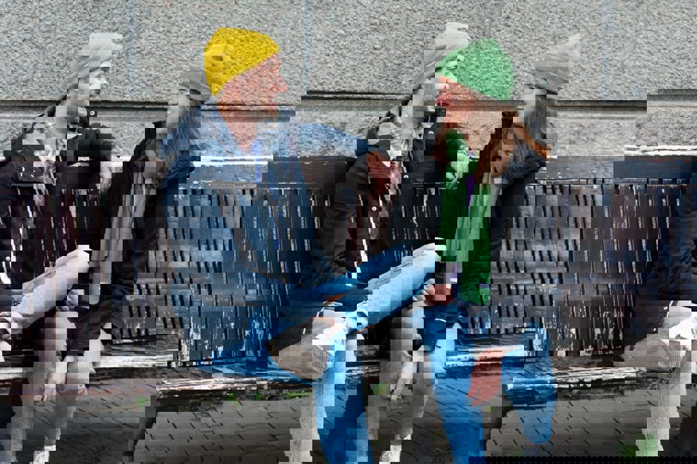 Grof gebreide fisher muts