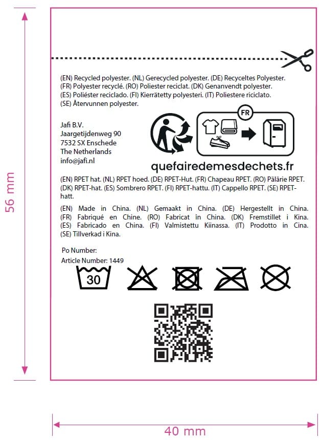 Gebreide muts met label 100% rPET