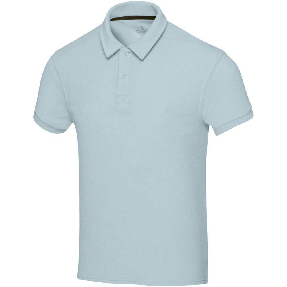Akoya gerecyclede terry unisex polo - Wolkenblauw