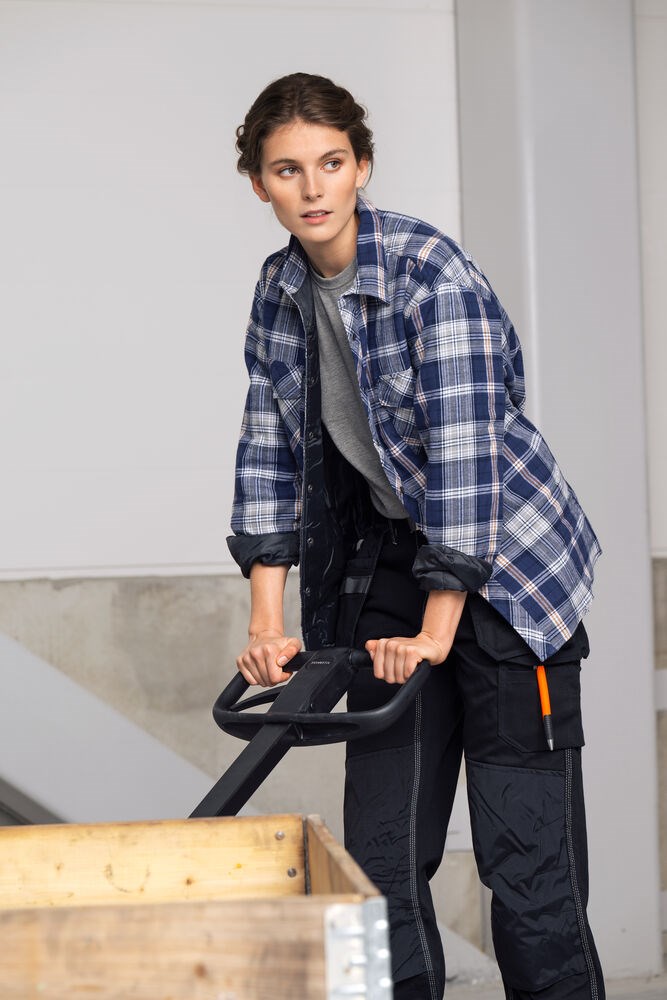 Jobman - 5157 Flannel Shirt Lined Rood/Blauw L