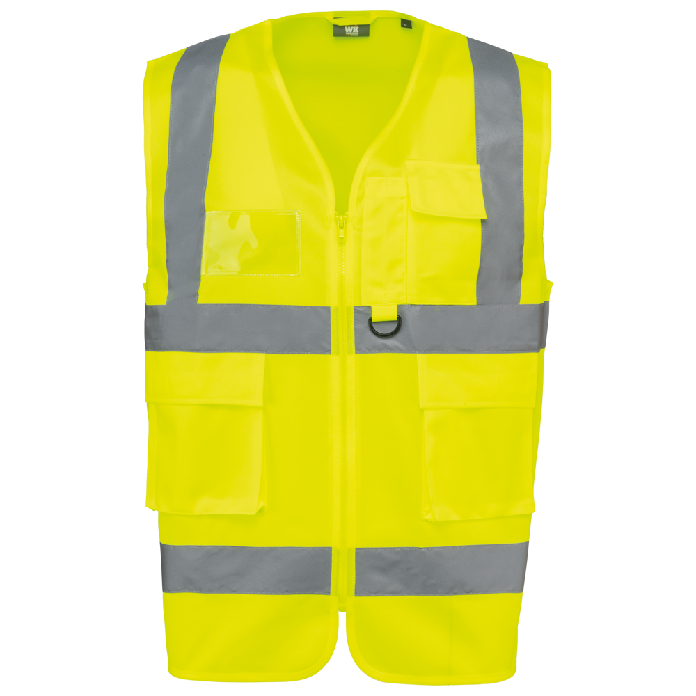 WK618 - Gerecycled HI-VIZ VEILIGHEIDSHESJE met rits