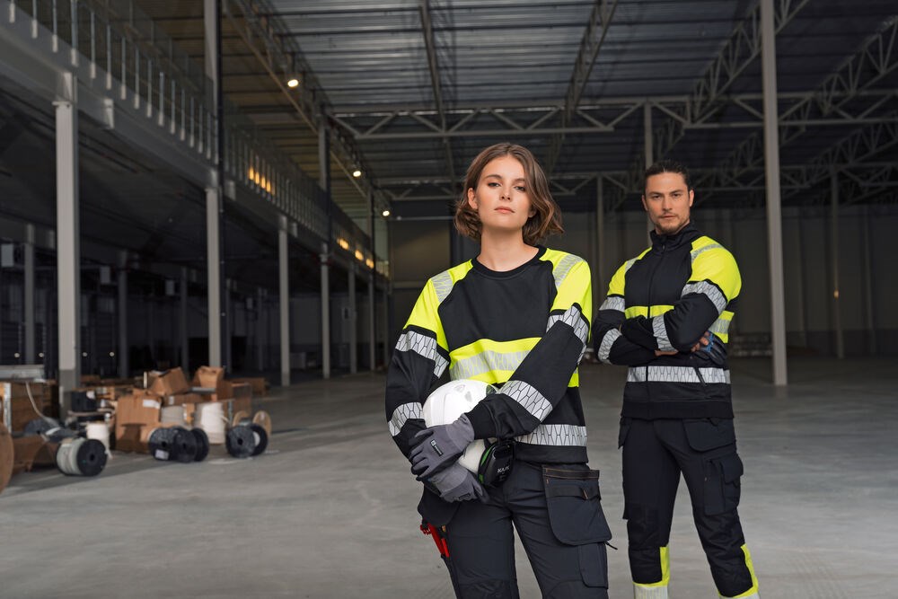 Jobman - 2372 Hi-Vis Women's Craftsman Trousers Stretch HP Zwart/Geel 48