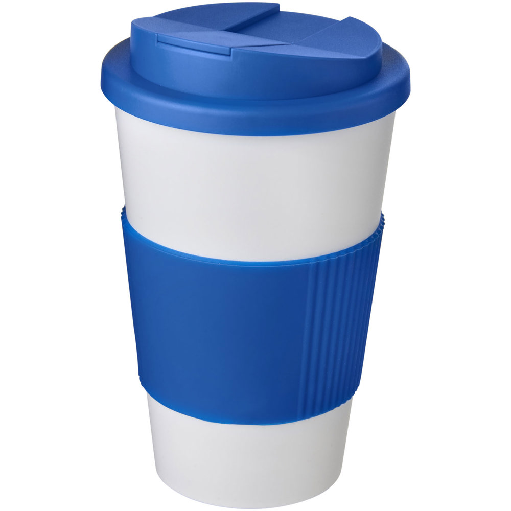 Americano® 350 ml geïsoleerde beker met handvat - Wit, Middenblauw