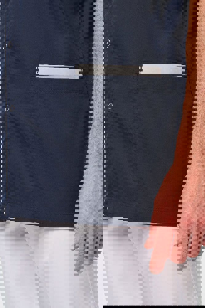 WK505C - Herenoverhemd in polykatoen met drukknopen