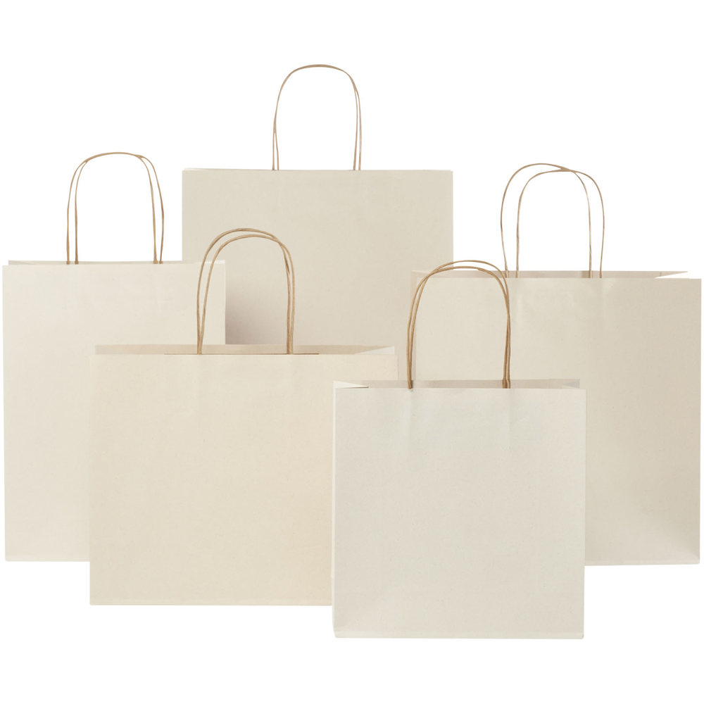 Papieren tas 150 g/m2 gemaakt van landbouwafval met gedraaide handgrepen - 31 x 12 x 41 cm